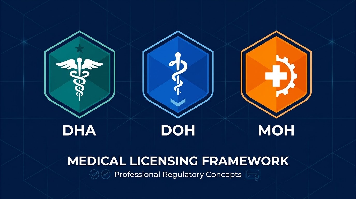 DHA vs DOH vs MOH — UAE medical license comparison for healthcare professionals